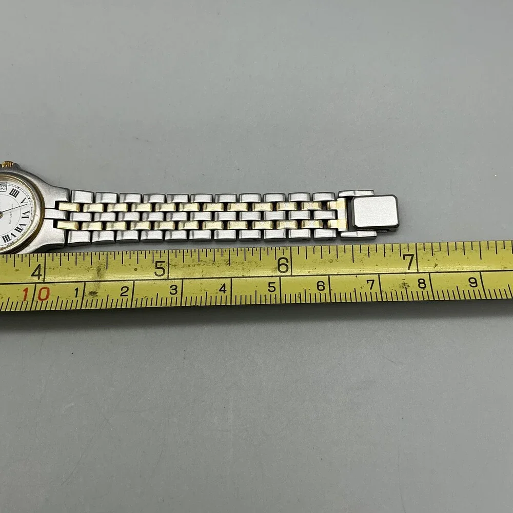 Exactly 71260030 Womens Watch 24mm Two Tone Date Swiss Made New Battery 6.75
